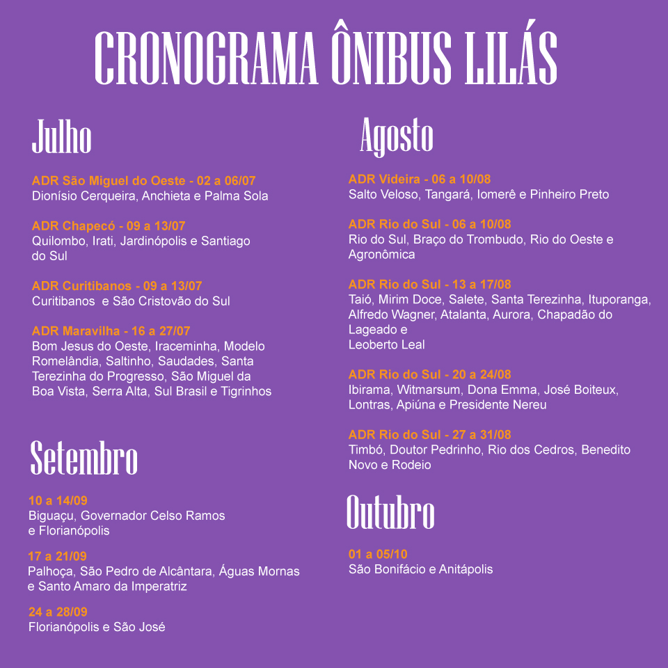 cronograma onibus lilas